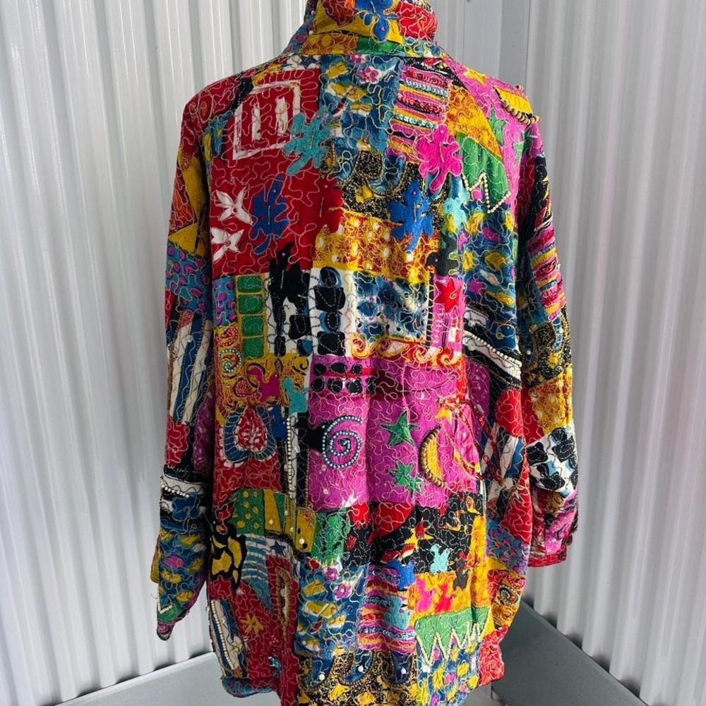Outrageous Patchwork Multicolored Beaded Embroide… - image 4